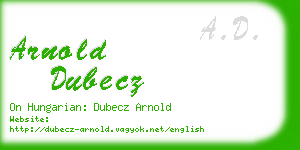 arnold dubecz business card